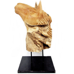 Koń rzeźba z drewna tekowego 75 cm